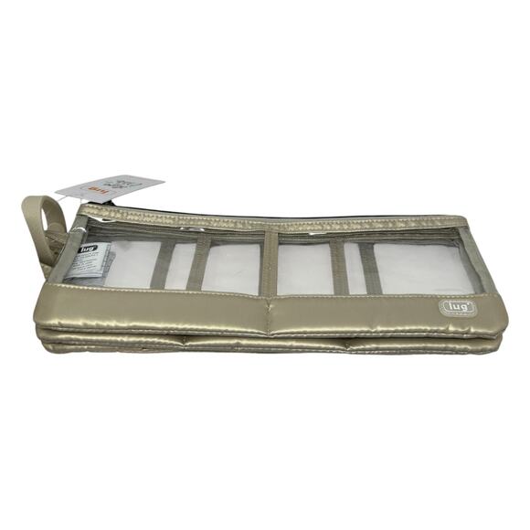 Lug Clearview Metallic Champagne Trio 3-Piece Zip Pouch Set Gold - Picture 4 of 16